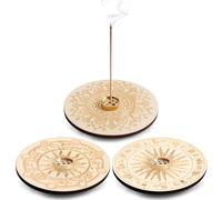 Suuwwn Quemador de Incienso de Madera,3 Pcs Quemador Incienso Porta Incienso Soporte Incienso Inciensario Soporte Incienso Varilla con Receptor Ceniza para Decoración del Hogar