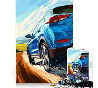 SUV Azul en Carretera sinuosa para Adultos Rompecabezas de 1000 Piezas Desarrolla la lógica, la Capacidad de concentración y la Tranquilidad UNE de Forma Segura Un Regalo estupendo (50x75cm)
