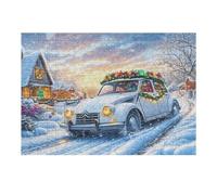 SUV Blanco Camino nevado Rompecabezas 300 Piezas Cartón Grueso para Coleccionistas Eventos Team Building Relajación Mental Ocio En Casa Reyes 300 PCS