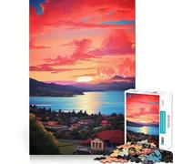 SUVA Pintura al óleo 1000 Piezas Rompecabezas para Adultos Regalos Fortalece la Memoria Tiempo Sereno Borde Calidad Artículo de Deseo de Papá Noel 50x75cm