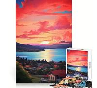SUVA Pintura al óleo 1000 Piezas Rompecabezas para Adultos Regalos Fortalece la Memoria Tiempo Sereno Borde Calidad Artículo de Deseo de Papá Noel 50x75cm
