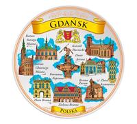 Suvenix Placa de 20 cm de recuerdo de Gdansk cerámica decorativa para pared POL-MT-028