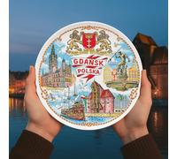 Suvenix Plato de cerámica Gdansk 20 cm con monumentos - Recuerdo de Polonia POL-MT-232