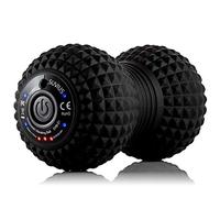 SUVIUS Rodillo de espuma vibratoria, 4 niveles de intensidad para recuperación firme de tejido profundo alimentado por batería, entrenamiento, masaje, rodillo de masaje terapéutico de espalda y