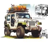 SUVs, RVs, Campers & More: Pocket-Sized Ride Adventures to Color (Pocket-Sized Coloring Books (6x9 Edition))