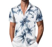 Suwangi Camisa Hawaiana para Hombre Manga Corta Camisa Playa con Bolsillo | Estampado Shirt,Funky,Botones,Vacaciones,Transpirable,Ligera