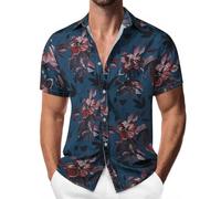 Suwangi Camisa Hawaiana para Hombre Manga Corta Camisa Playa con Bolsillo | Estampado Shirt,Funky,Botones,Vacaciones,Transpirable,Ligera