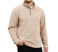 Suwangi Sudadera Polar Hombre de Calentamiento Sudadera Polar Casual de Invierno Ligera y Cálida con 1/4 Cremallera