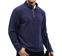 Suwangi Sudadera Polar Hombre de Calentamiento Sudadera Polar Casual de Invierno Ligera y Cálida con 1/4 Cremallera
