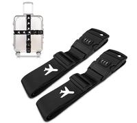 Suweir Juego de correas para maletas, con candado de combinación, correa llamativa, 5 x 190 cm, ajustable, para maleta, accesorios para reconocer rápidamente el equipaje de viaje