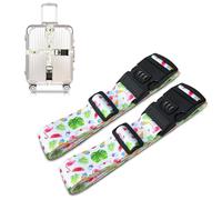 Suweir Juego de correas para maletas, con candado de combinación, correa llamativa, 5 x 190 cm, ajustable, para maletas, accesorios para reconocer rápidamente el equipaje, bolsa de viaje, maleta