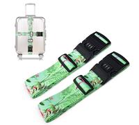 Suweir Juego de correas para maletas, con candado de combinación, correa llamativa, 5 x 190 cm, ajustable, para maleta, accesorios para reconocer rápidamente el equipaje de viaje