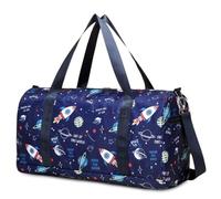 Suweir Sporttasche Kinder Reisetasche Jungen Mädchen mit Nassfach Schwimmtasche Weekender Duffle Bag Outdoor Fußballtasche Badetasche für Reisen, Fitness, Sport, Schule, Planeta Azul, Bolsa de viaje