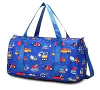Suweir Sporttasche Kinder Reisetasche Jungen Mädchen mit Nassfach Schwimmtasche Weekender Duffle Bag Outdoor Fußballtasche Badetasche für Reisen, Fitness, Sport, Schule, Excavadora azul, Bolsa de