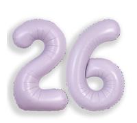 SUWEN 40 Pulgadas Lavanda 26 Globo Número Hoja Aniversario Gran Cifra | 26° Anniversario Giubileo Festa Decorazioni Grandi Palloncini Numeri 0-9 Elio Jumbo Gigante Grande Mylar