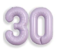 SUWEN 40 Pulgadas Lavanda 30 Globo Número Hoja Aniversario Gran Cifra | 30° Anniversario Giubileo Festa Decorazioni Grandi Palloncini Numeri 0-9 Elio Jumbo Gigante Grande Mylar