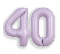 SUWEN 40 Pulgadas Lavanda 40 Globo Número Hoja Aniversario Gran Cifra | 40° Anniversario Giubileo Festa Decorazioni Grandi Palloncini Numeri 0-9 Elio Jumbo Gigante Grande Mylar