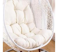 SUWFEZUF Cojin Silla Colgante Huevo, Silla De Huevo Colgante Silla De Columpio CojíN Grueso Nido, CojíN Silla Tipo Huevo Colgante Hamaca Colgante CojíN Patio JardíN Columpio BalancíN De RatáN,White