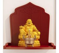 SUWOOPH Estante de Altar de Buda de Pared, nicho de exhibición de Madera Maciza for Espacios conscientes y decoración del hogar(Red,33x33x34cm)