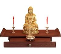 SUWOOPH Estante de Pared con Forma de Altar de Buda y cajón, Vitrina for Espacios de consciencia Plena(40cm)