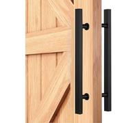 SUWOOPH Manija de puerta corredera de granero, tirador impermeable de acero inoxidable for jardín, patio, puerta, vidrio de ducha, barra de empuje de doble cara resistente(Black,Lengths 50cm/20 inch)