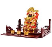 SUWOOPH Mesa de Altar, Estante de exhibición Multifuncional de Madera, Organizador de Pared con Patrones tallados, for decoración del hogar y artículos Esenciales de meditación.(45.5cm)