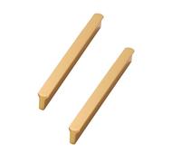 Suwooy 2 Pieza Tiradores Armarios 80/116/148/180/212/244/338mm,Tiradores Cajones Negros/Dorados/Grises,Tiradores Para Muebles De Cocina y Baño,Tiradores Para Puertas,Con Tornillos,Gold2-244mm(9.61in)