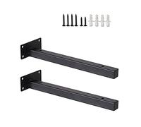 Suwooy 2 Soportes Ocultos De Estantes Flotantes,Soportes para Estantes Negros,Soporte Estanteria De Metal,escuadras Baldas De Pared,con 12 Tornillos y 8 Tubos De Expansión,40cm/15.7in