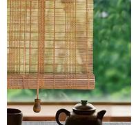 Suwooy Persiana Enrollable Bambú Natural,Estores De Bambú Interior,Sombrilla Exterior,Estores Enrollables Filtrantes De Luz,Persianas Romanos para Ventanas,Cortinas con Elevador,W×H-120x180cm/47x71in