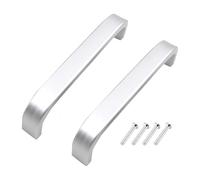 Suwooy Tiradores Para Armarios Negros/Plateados,Tiradores De Aleación De Aluminio Para Cajones,2 Tiradores Para Puertas De Muebles 6,4cm 9,6cm 12,8cm 16cm 19,2cm,Con Tornillos,Silver-12.8cm(5.04in)