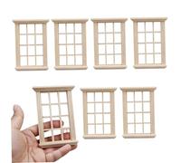 Suxdlan 6 uds Mini Muebles de casa de muñecas DIY Ventanas de Madera a Escala 1:12 y Accesorios para Dormitorio, Obras de Arte en Miniatura Ligeras