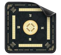 Suxdlan Alfombrilla Mahjong con Reglas, Alfombrilla Antideslizante para Juegos con reducción de Ruido de 31, 5x31, 5 para Mahjong/póker/Juegos de Mesa, Color Negro