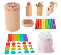Suxdlan Juguetes sensoriales de clasificación de Colores, Juguetes 3 en 1 para clasificar Formas y Colores, de Madera con Tapa magnética, Montessori Educativo para niños de más de 36 m, Estilo 2