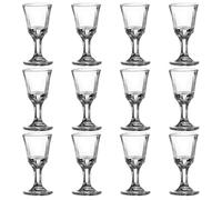 Suxdlan Mini copas de chupito de 12 piezas, 10 ml de vaso de vino mini con base, pequeñas tazas de vidrio para vino, tequila, whisky, espíritus