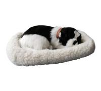 Suxdlan Perros dormidos de Peluche de respiración Blanca en una Almohadilla Cachorro Realista Interactivo