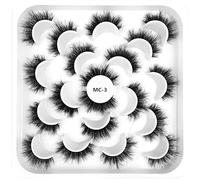 suxuMhao 10 pares de pestañas postizas de visón sintético, aspecto natural, pestañas postizas de volumen 8D, MC-3