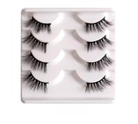 suxuMhao 4 pares de pestañas postizas de visón esponjosas, aspecto natural, pestañas postizas de volumen, mitad 07