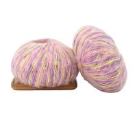 suxuMhao 4 piezas - Hilo esencial de lana suave, ideal para proyectos de manualidades y tejer a mano (rosa y amarillo)