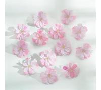 SUXUMHAO Cabezas de flores artificiales, flores de decoración de boda, cabezas de flores de bricolaje de 4 x 4 cm, 10 unidades, flores de ciruelo de seda para manualidades y decoración, rosa claro