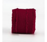 suxuMhao Cinta de lino de algodón rústico de 1.6 pulgadas, estilo de flecos deshilachados para invitaciones de boda, ramos de novia, envoltura de regalos y manualidades, color rojo vino