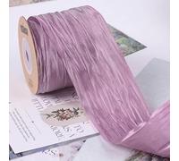 suxuMhao Cinta de satén arrugada con alambre de 2 pulgadas, similar a la seda para envolver regalos, manualidades, coronas, ramos y lazos, morado claro B
