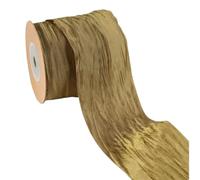 suxuMhao Cinta de satén arrugada con alambre de 2 pulgadas, similar a la seda para envolver regalos, manualidades, coronas, ramos y lazos, color amarillo oliva