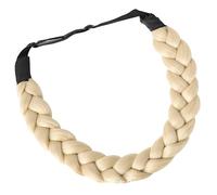 SUXUMHAO Diadema trenzada clásica ancha con correa elástica ajustable, peluca sintética, accesorios de belleza, color rubio decolorado