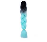 SUXUMHAO Extensiones de cabello trenzado para mujer, 3 paquetes de 100 g/paquete, 24 pulgadas, pelo sintético trenzado de alta temperatura para trenzas de ganchillo, negro a azul cielo oscuro