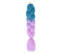 SUXUMHAO Extensiones de cabello trenzado para mujer, 6 paquetes de 100 g/paquete, 24 pulgadas, pelo sintético trenzado de alta temperatura para trenzas de ganchillo, verde pavo real a morado claro