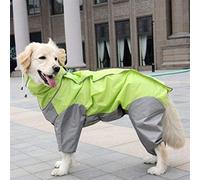 suxuMhao Impermeable para perro, ropa de lluvia ligera para mascotas con capucha poncho (XL, A02)
