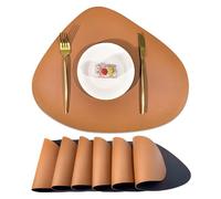 suxuMhao Mantel de cena, 4 manteles individuales pequeños de cuero de 42,5 x 34 cm, manteles individuales pequeños para mesa pequeña, protectores de mesa de comedor, decoración de mesa elegante