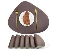 suxuMhao Mantel de cena, 4 manteles individuales pequeños de cuero de 42,5 x 34 cm, manteles individuales pequeños para mesa pequeña, protectores de mesa de comedor, decoración de mesa elegante