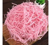 SUXUMHAO Papel de regalo arrugado y relleno de 100 g, con seda de rafia, para rellenar y envolver regalos, ideal para combinar cintas, decoración de cajas de regalo y manualidades hechas a mano (rosa)