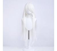 SUXUMHAO Peluca universal de anime para cosplay, 100 cm de largo, ideal para fiestas, uso diario, festivales y personajes de juegos de anime, adecuada para adultos, color blanco